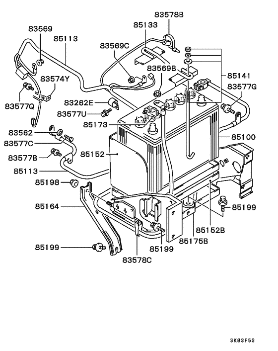 Battery cable & bracket