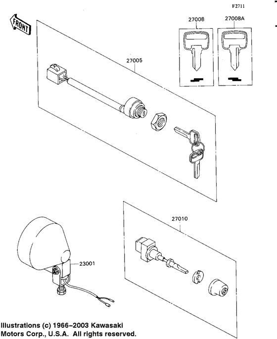 Head lamp/ignition switch