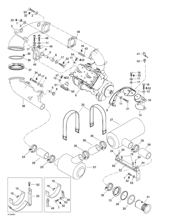 01- engine support and muffler
