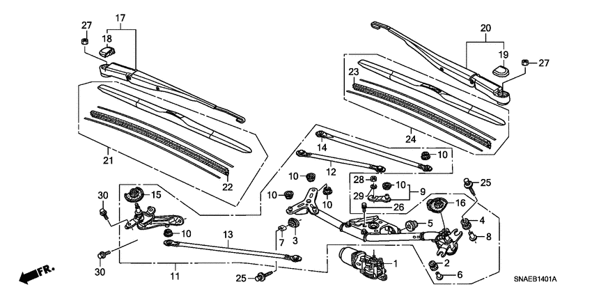 Front windshield wiper