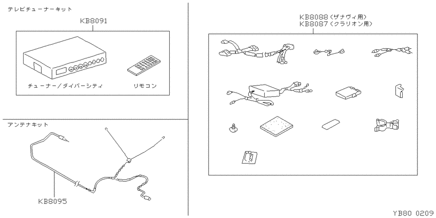 stereo, TV, navigator