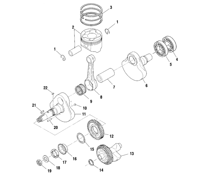 Crankshaft and piston