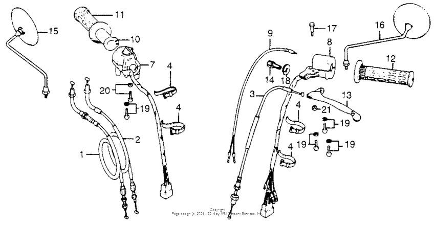 Handle lever + switch + cables
