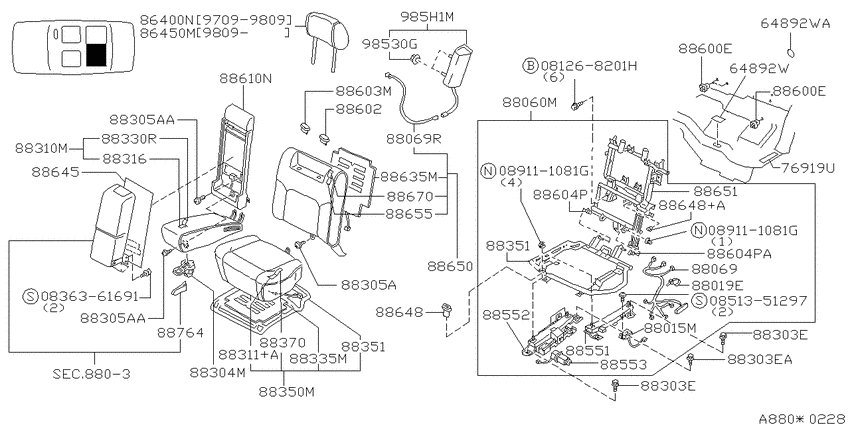 Rear seat