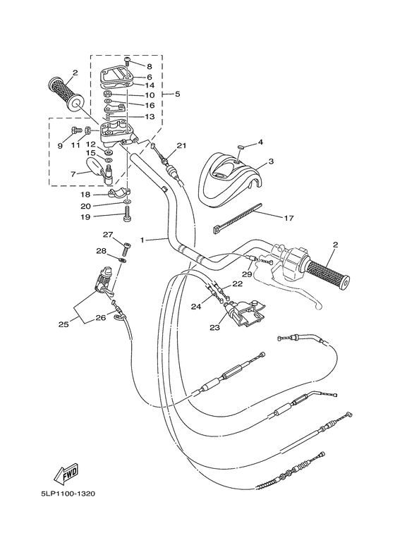 Steering handle & cable