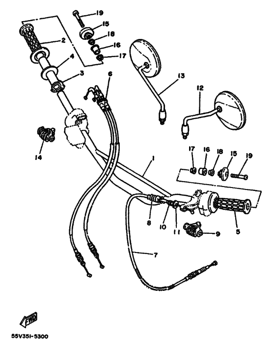 Steering handle & cable
