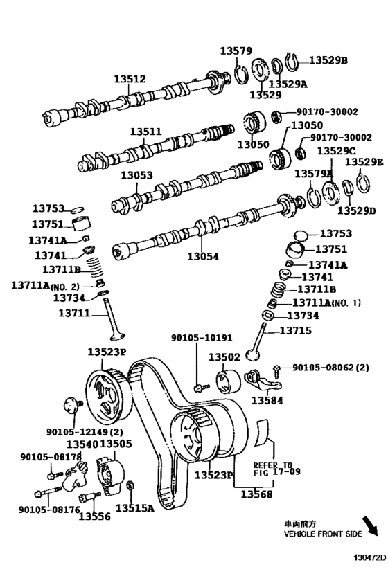 Camshaft & Valve For 2005 - 2008 Toyota Alphard  Vellfire Mnh15 