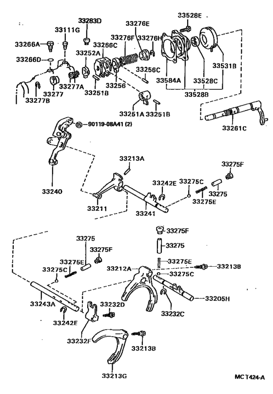 Gear Shift Fork & Lever Shaft (Mtm)