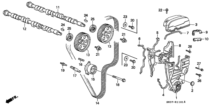 Camshaft/timing belt