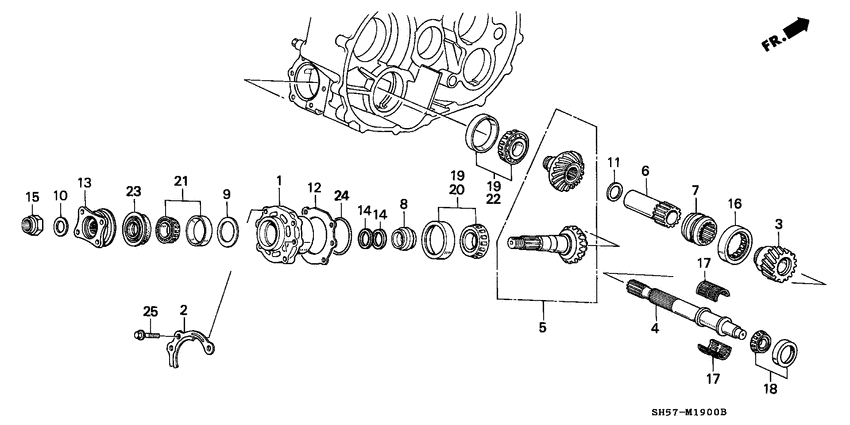 Transfer bevel gear