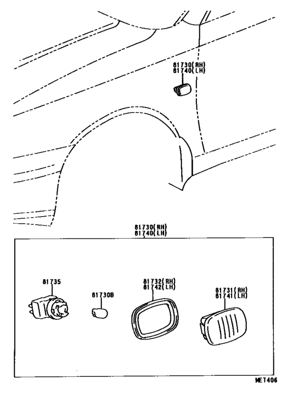 Side Turn Signal Lamp & Outer Mirror Lamp