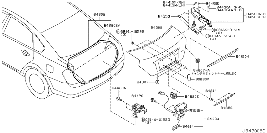Trunk lid & fitting
