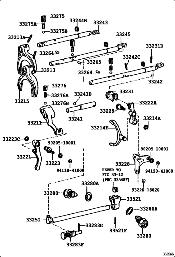 Gear Shift Fork & Lever Shaft (Mtm)