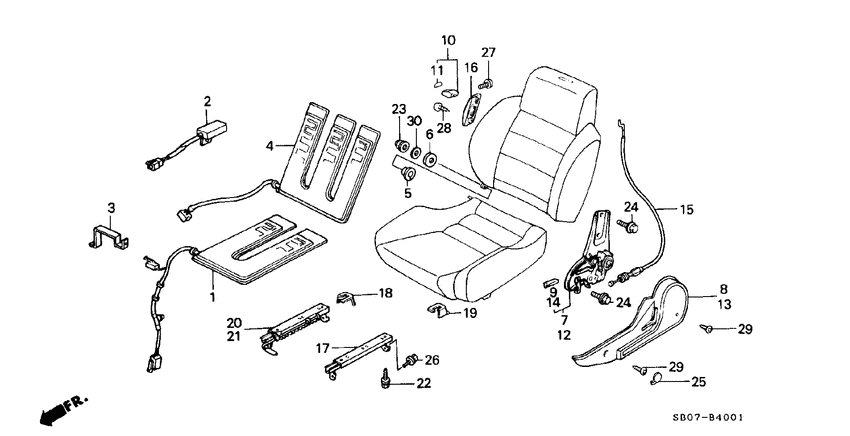 Front seat components