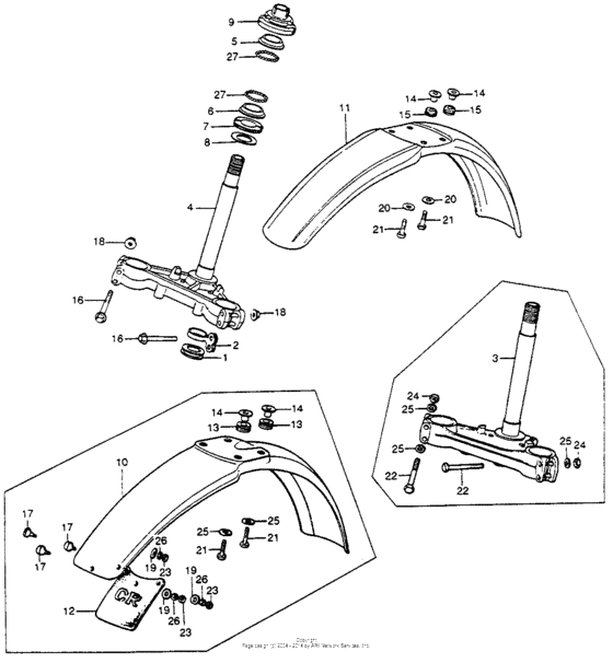 Steering stem + front fender