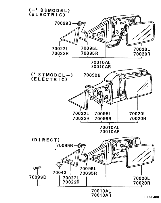 Outside rear view mirror