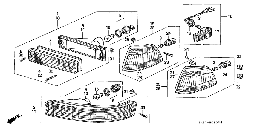 Front combination light