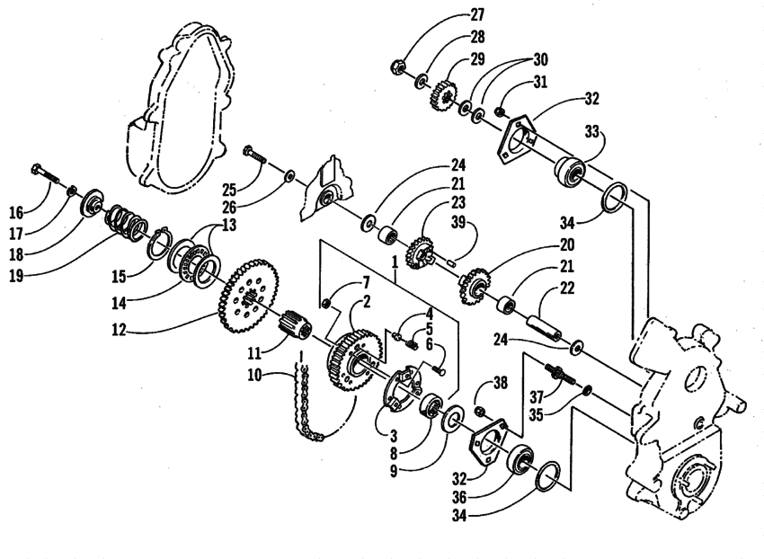 Drive/reverse dropcase assembly