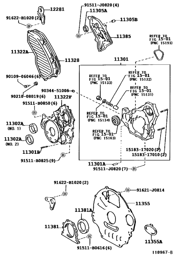 Timing Gear Cover & Rear End Plate for 1998 - 2007 Toyota LAND CRUISER