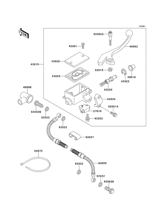 Front master cylinder