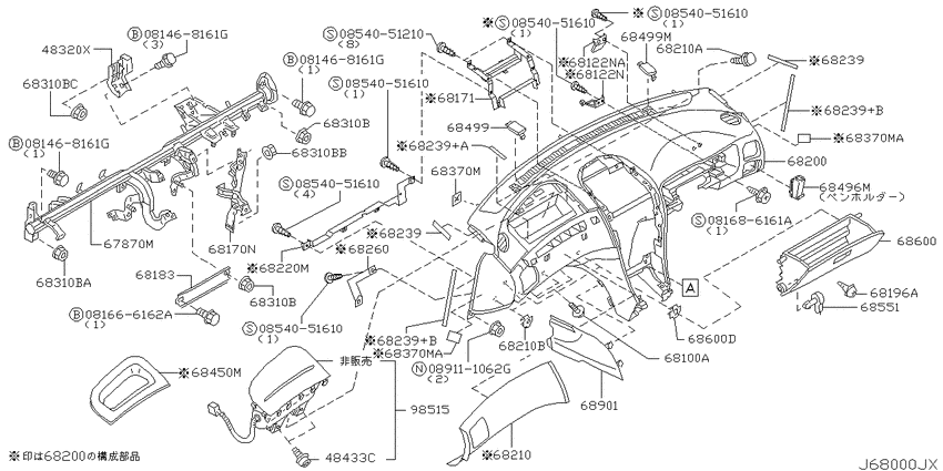 Instrument panel, pad & cluster lid