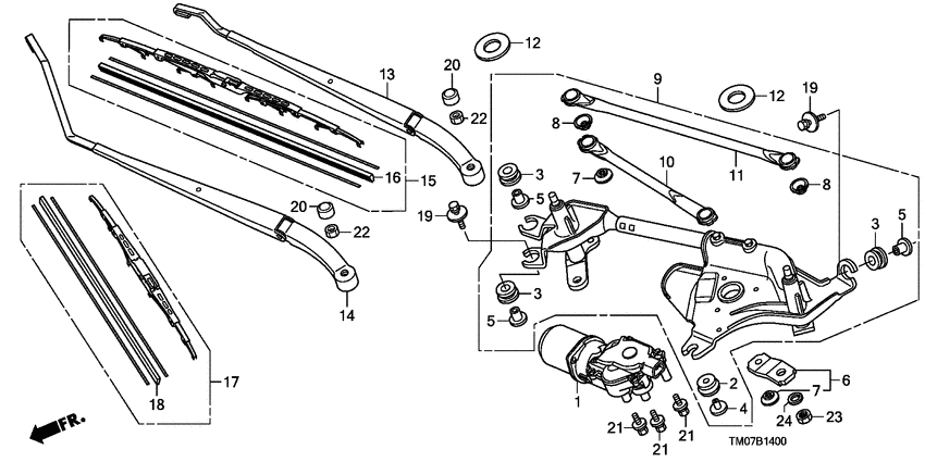 Front windshield wiper