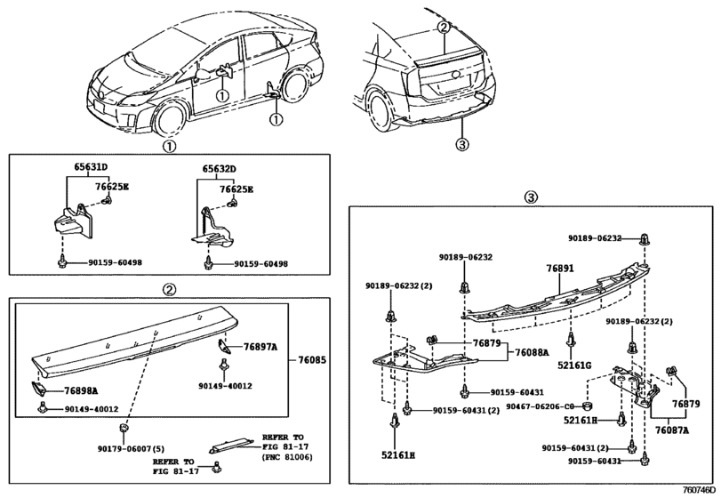 Mudguard & Spoiler for 2011 - 2015 Toyota PRIUS ZVW30 | General sales ...