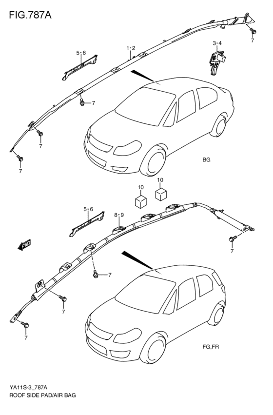 roof side pad / air bag