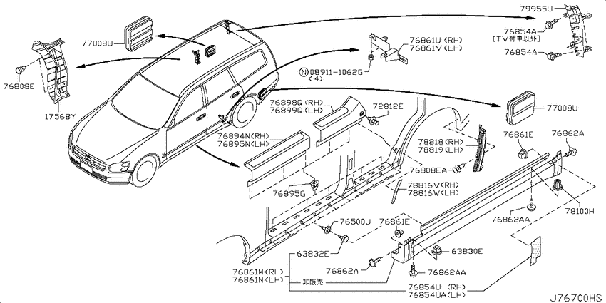 Body side fitting