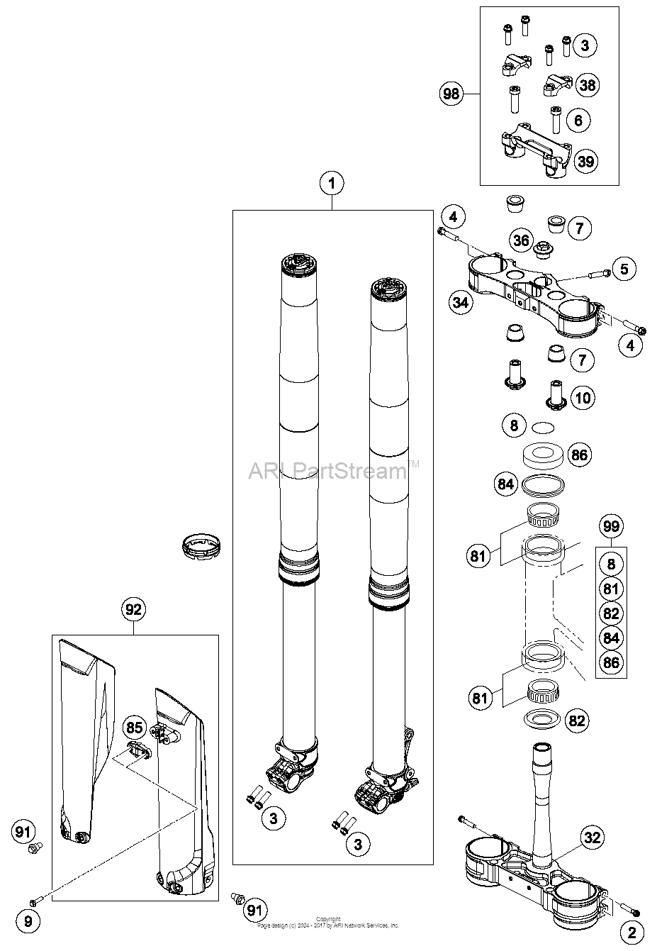 Front Fork, Triple Clamp
