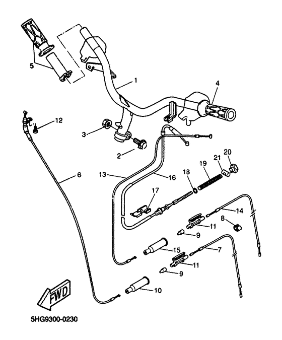 Steering handle & cable