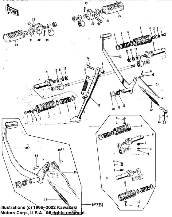 Footrests/stand/brake pedal