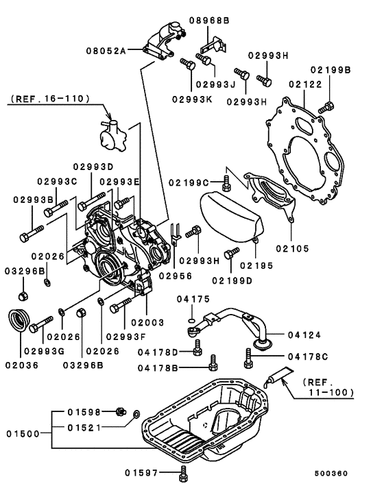 Cover,rear plate & oil pan