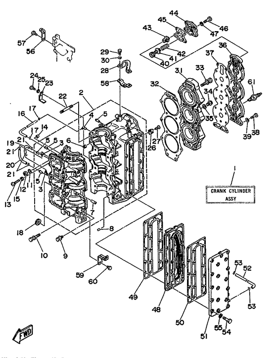 Cylinder. crankcase