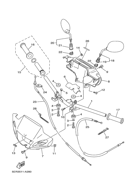 Steering handle & cable