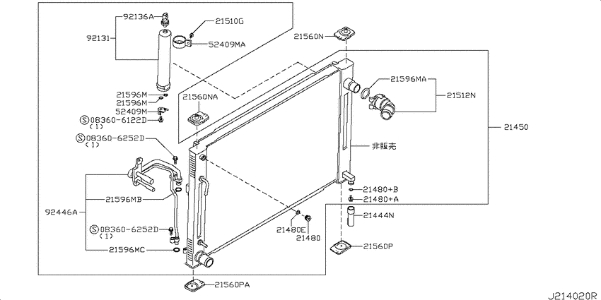 Radiator, shroud & fitting