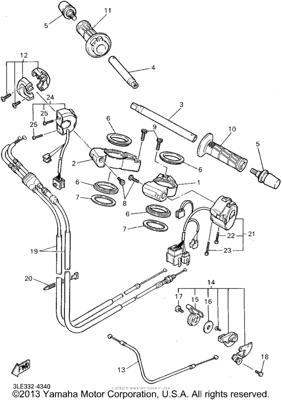 Steering handle & cable