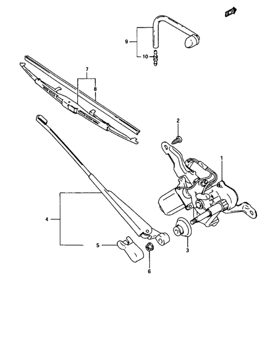Rear window wiper