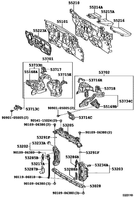 Front Fender Apron & Dash Panel