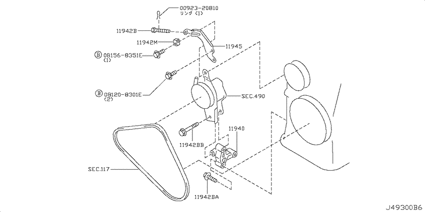 Power steering pump mounting
