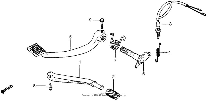 Brake pedal + gearshift pedal