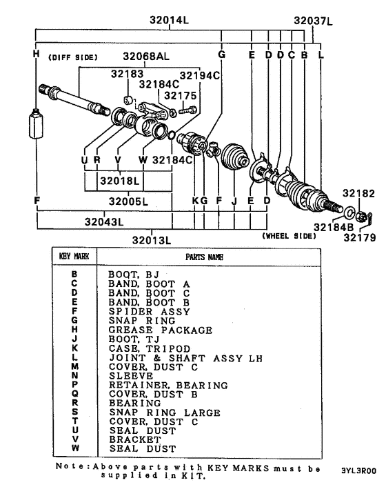 Front axle drive shaft