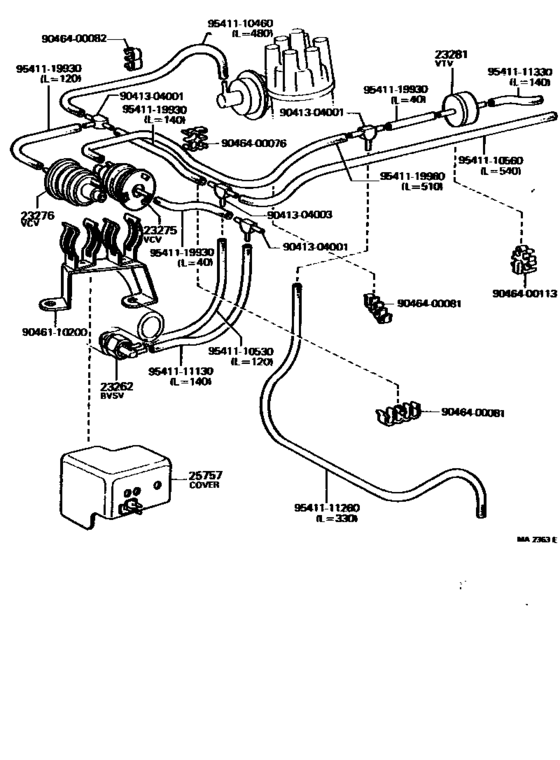 Vacuum Piping for 1976 - 1980 Toyota LAND CRUISER FJ40 | U.S.A. sales ...