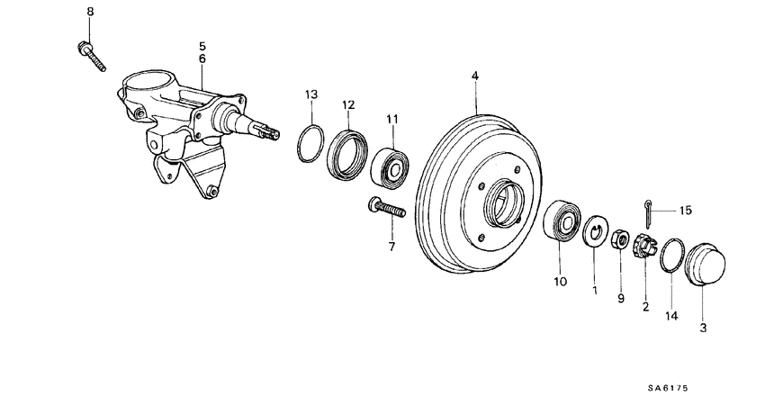 Rear brake drum