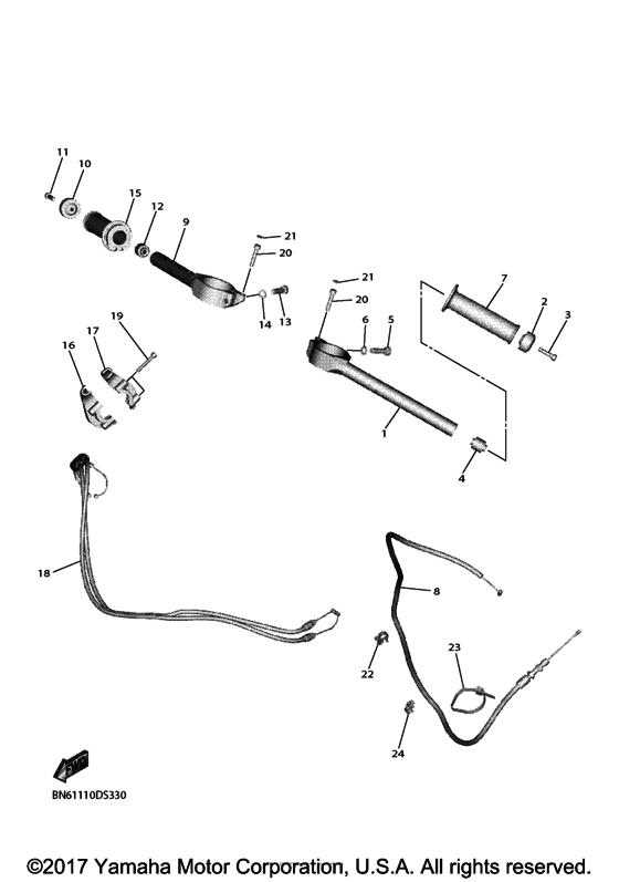Steering handle & cable