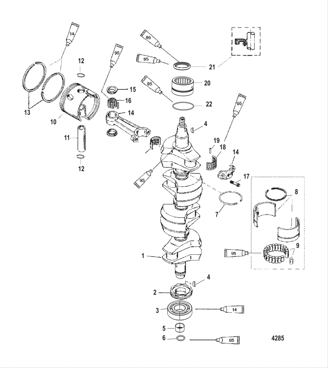 Crankshaft Pistons And Connecting Rods