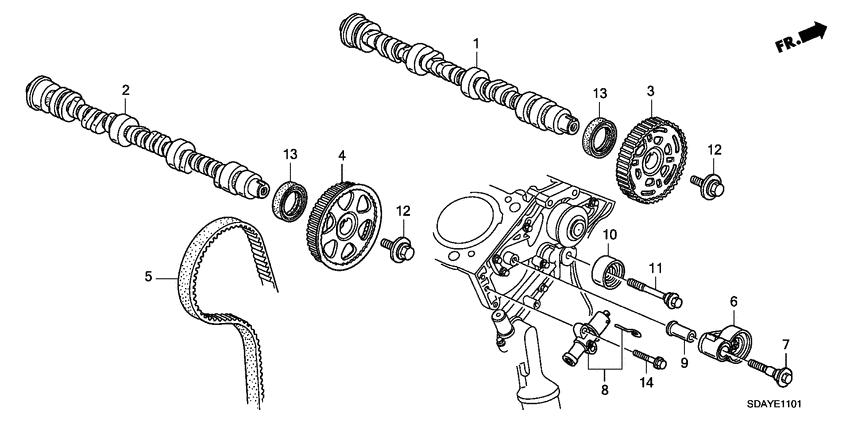 Camshaft/timing belt