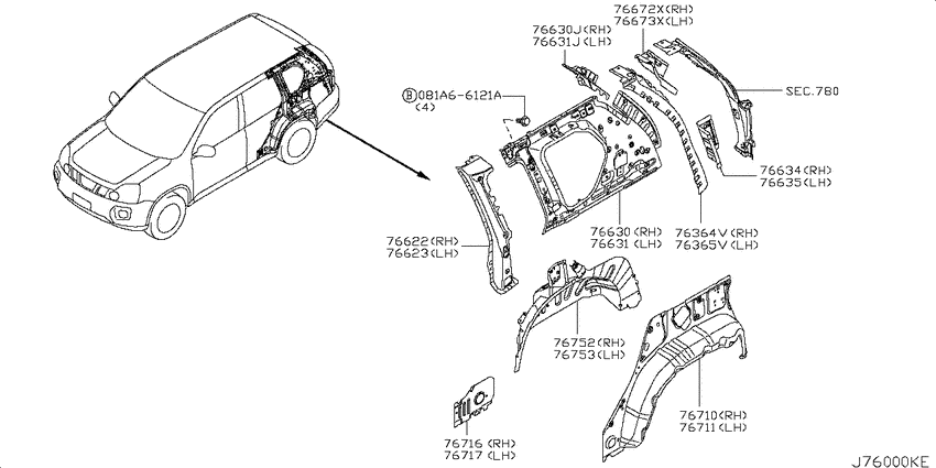 Body side panel