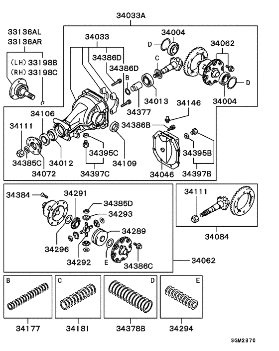 Rear axle differential