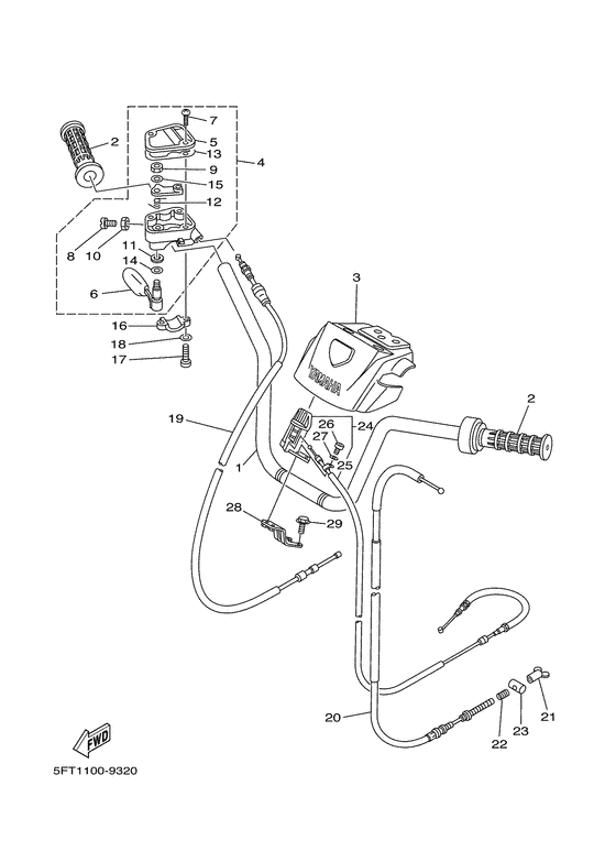 Steering handle & cable